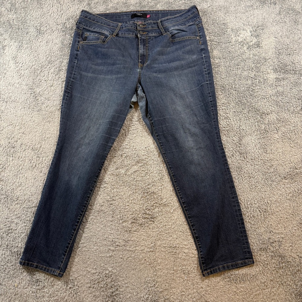 Torrid Denim Jeans Womens 24R Blue Straight Leg Stretch Double Button BC001755
